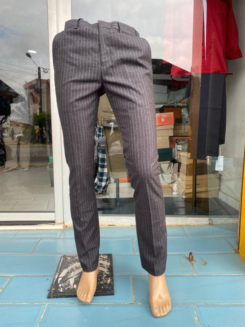 Pantalon à Rayures Gris Anthracite