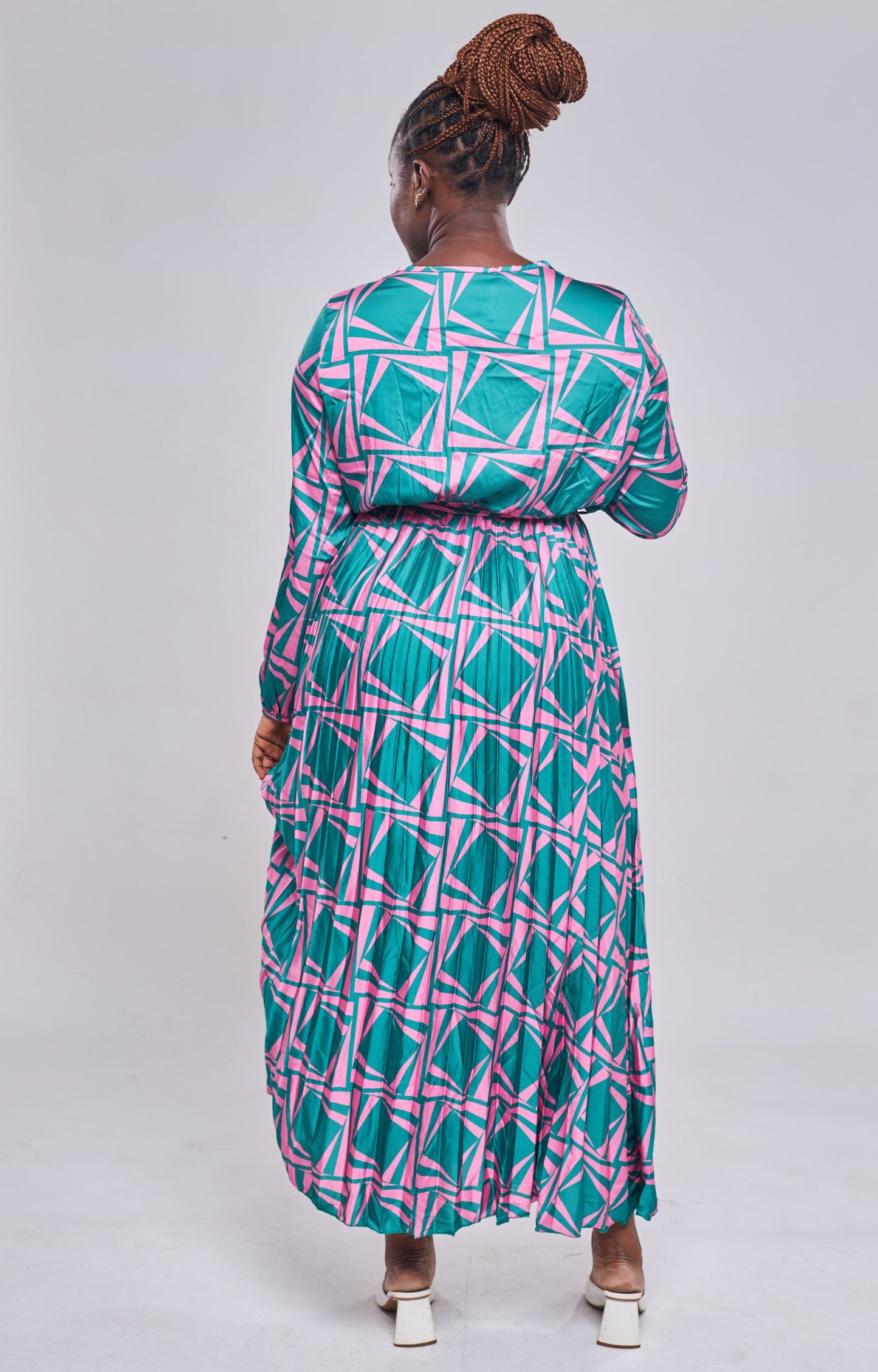 Boohoo - Robe cache-coeur mi-longue à imprimé azteque back view