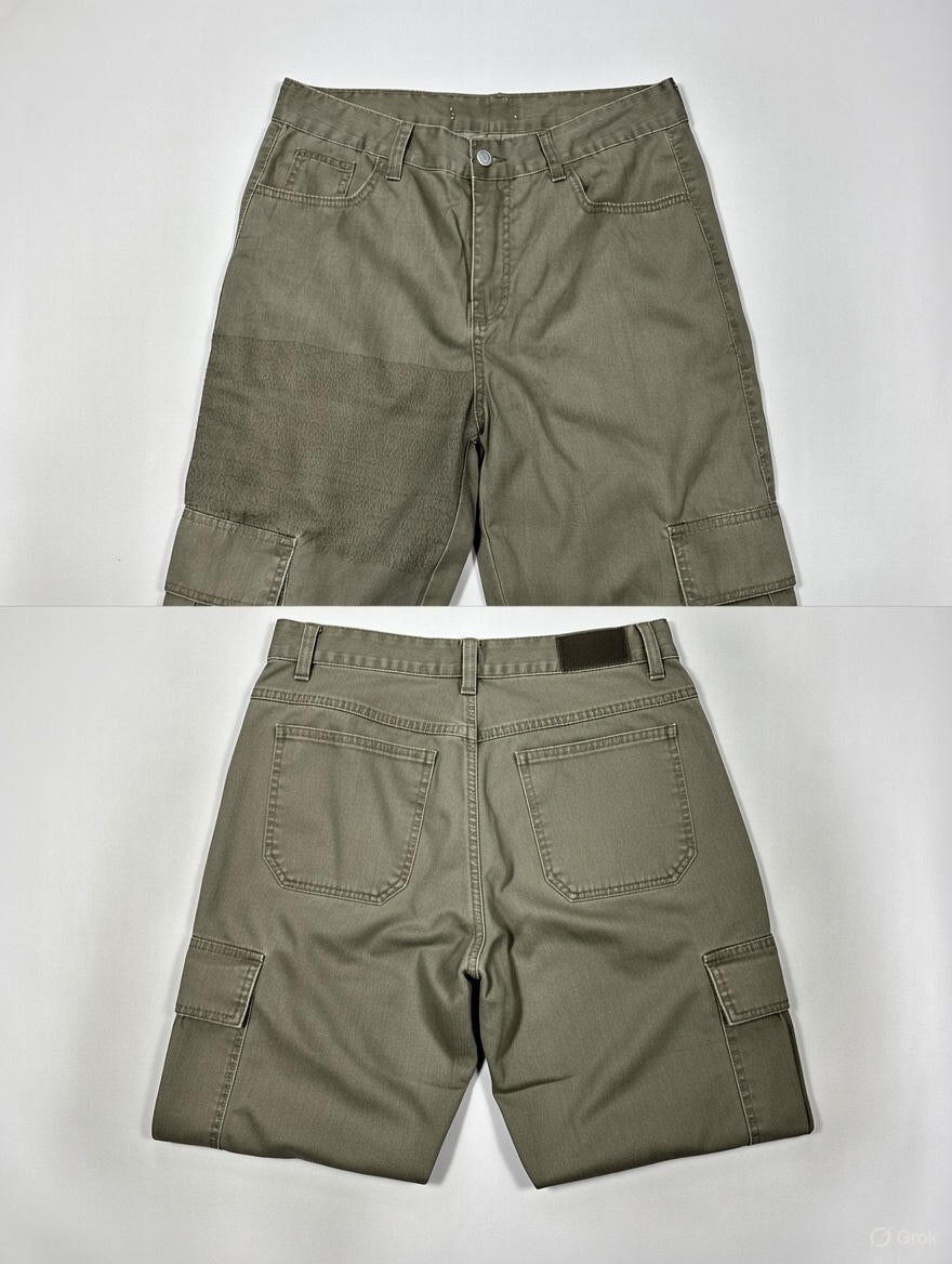 Pantalon Cargo Homme Wide Leg – Vert Kaki