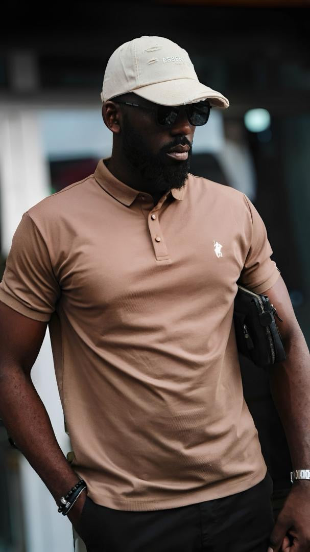 Polo Homme Iconique – Beige Sable