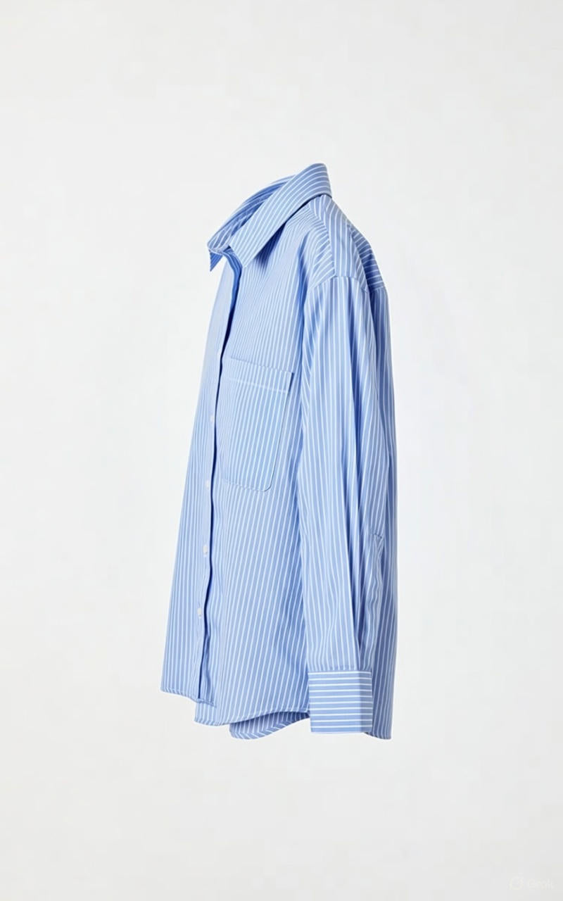 Shein - Chemise rayée bleu et blanc