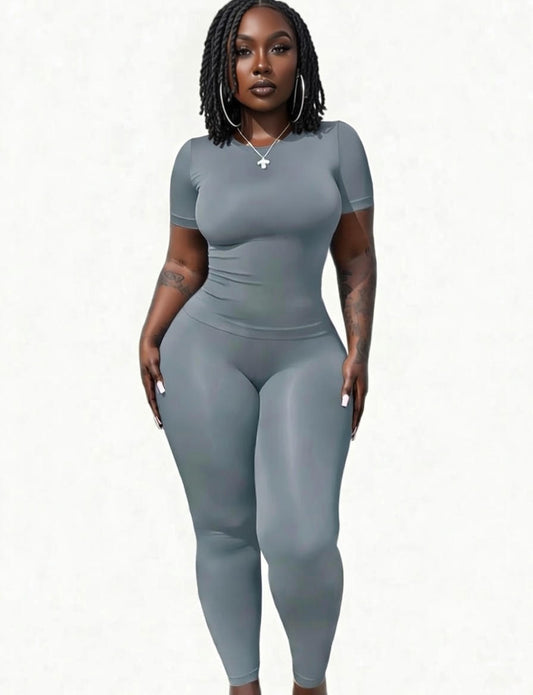 Shein- Inawly T-shirt et legging Unicolore