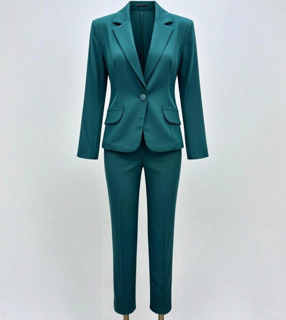 Tailleur pantalon vert émeraude