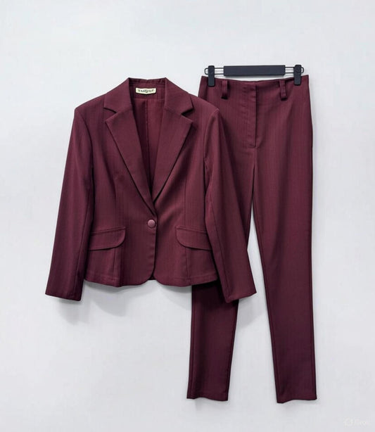 Tailleur pantalon bordeaux