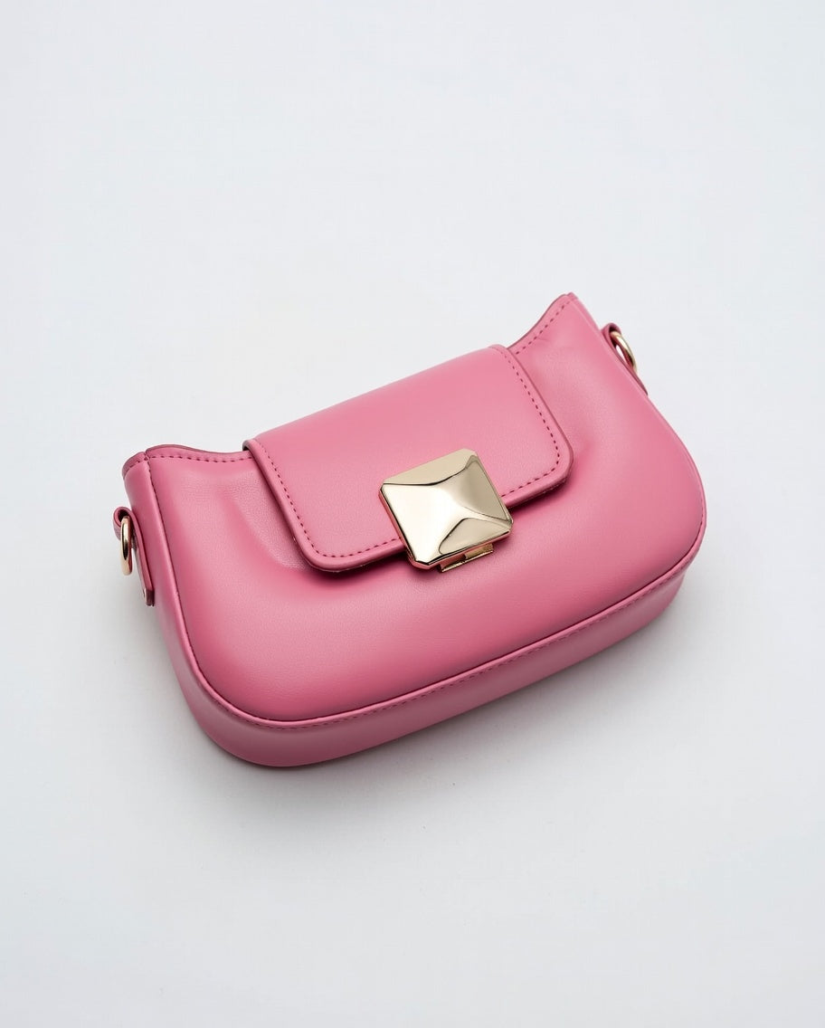 Mini sac baguette minimaliste rose