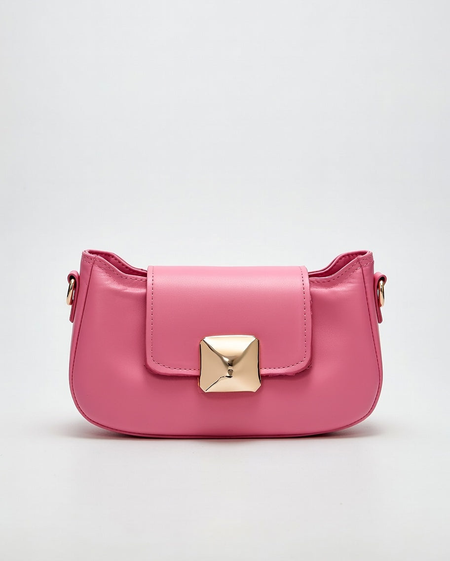Mini sac baguette minimaliste rose