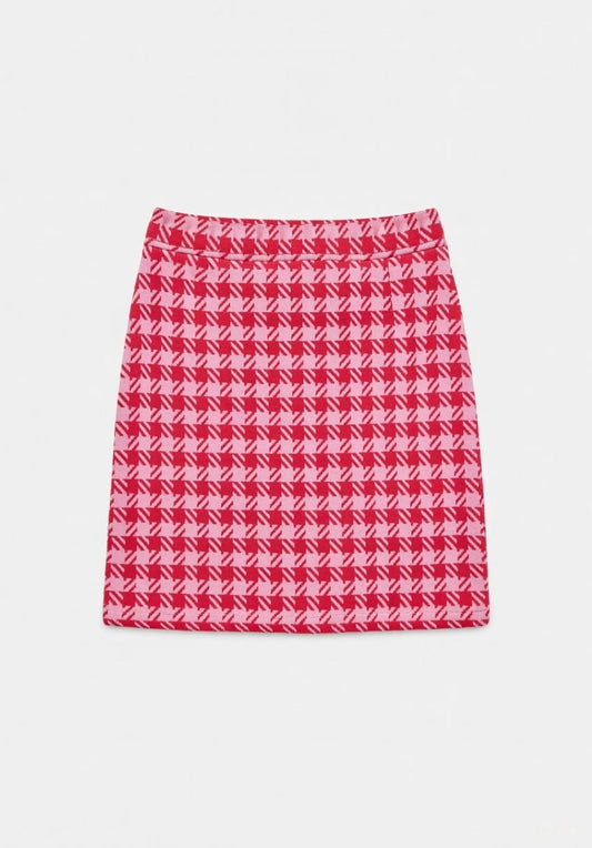 Boohoo - Mini-Jupe Pied De Poule-Rose