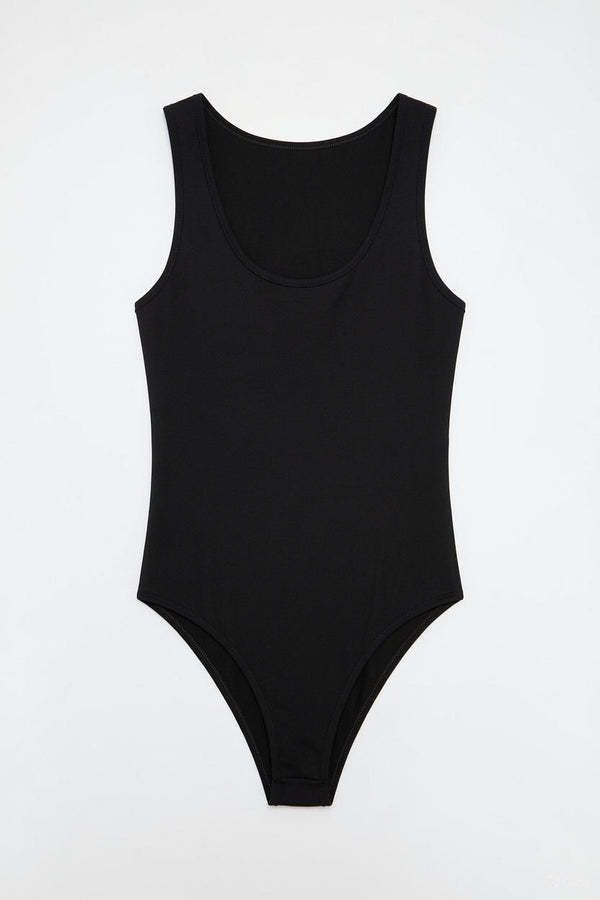 BooHoo - Body à décolleté rond - Noir