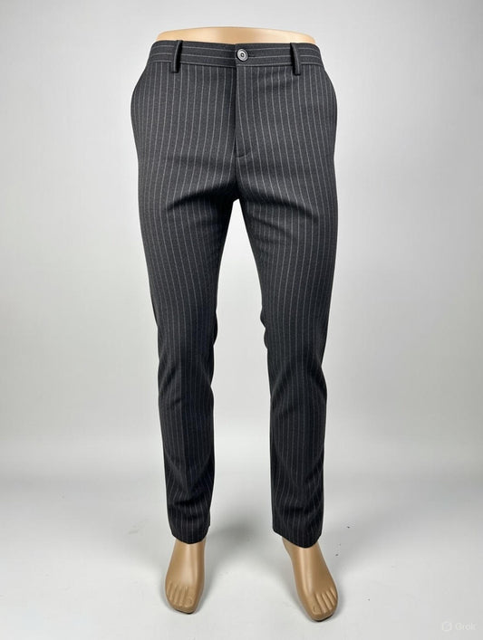 Pantalon à Rayures Gris Anthracite