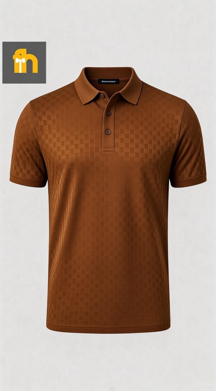 Polo Homme Texturé – Camel