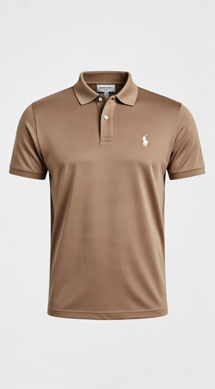 Polo Homme Iconique – Beige Sable