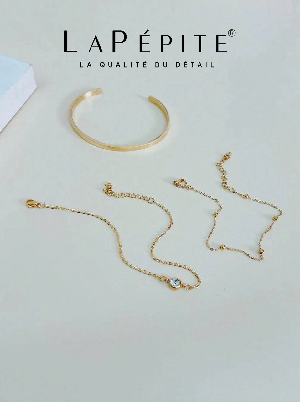 Bracelet chaîne & pierre La Pépite