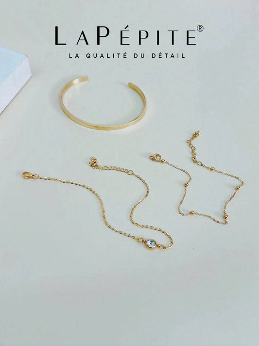 Bracelet chaîne & pierre La Pépite
