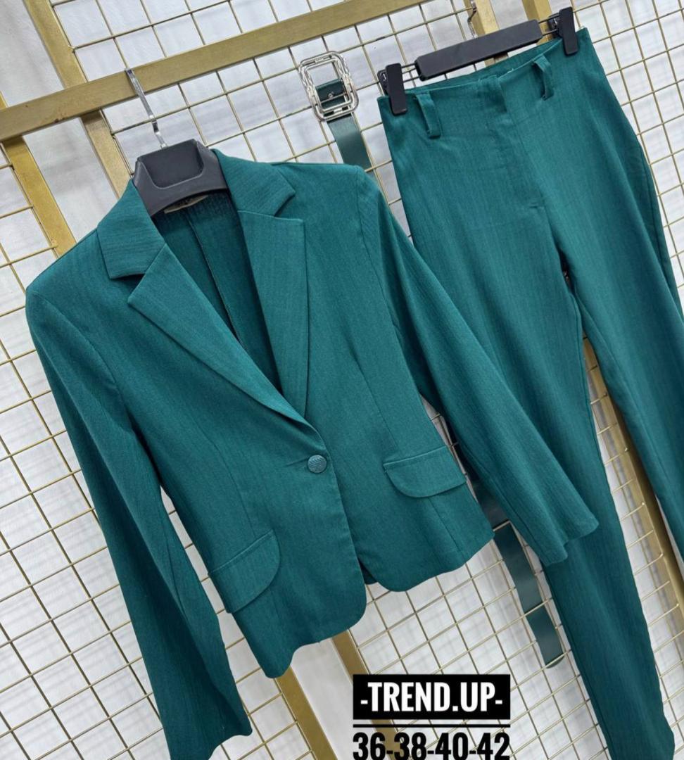 Tailleur pantalon vert émeraude